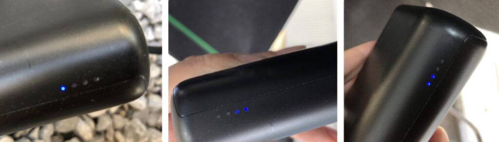 Ankerモバイルバッテリーの充電表示