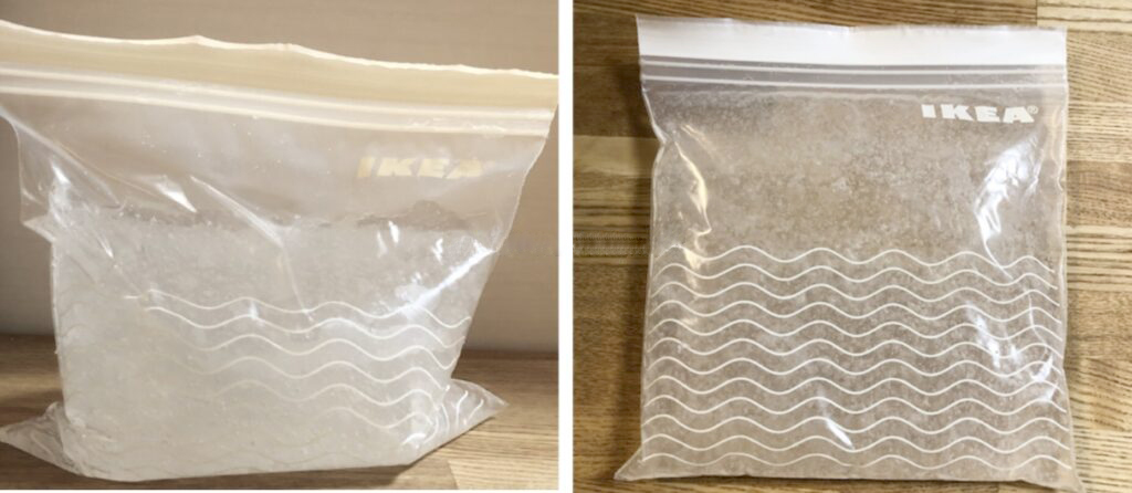 Newsorbとジップバッグで自家製保冷剤