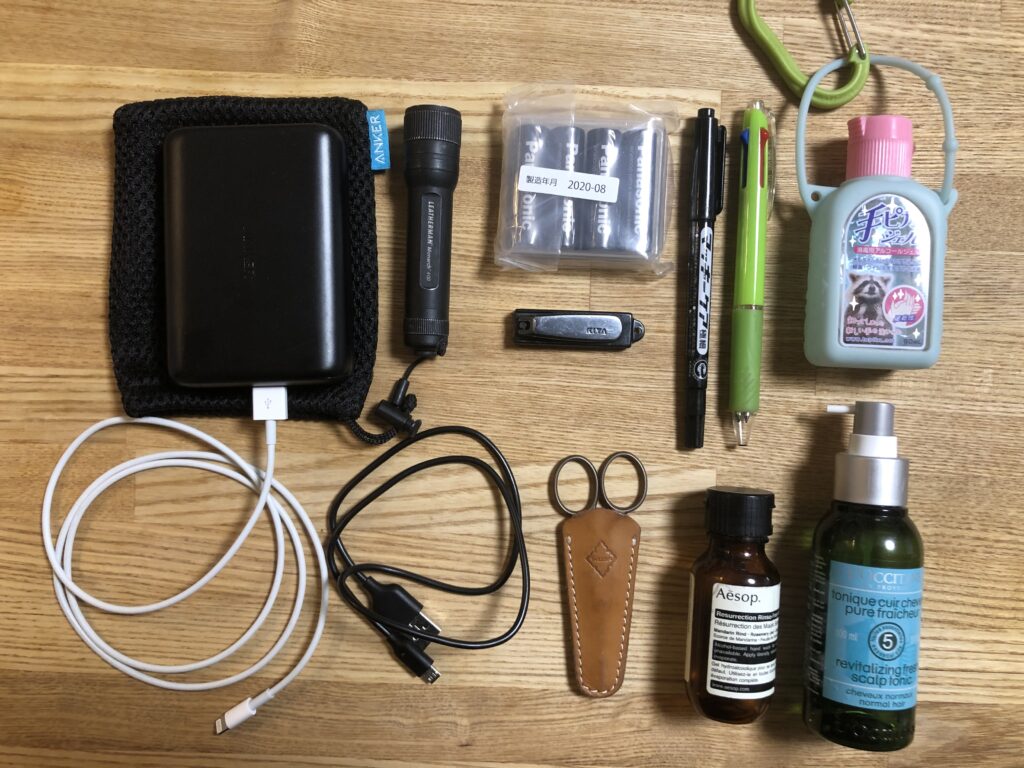 普段使いする防災アイテムはバッグで管理