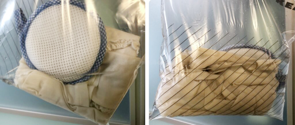 左が500mlの水、右が1リットルの水を入れたところ