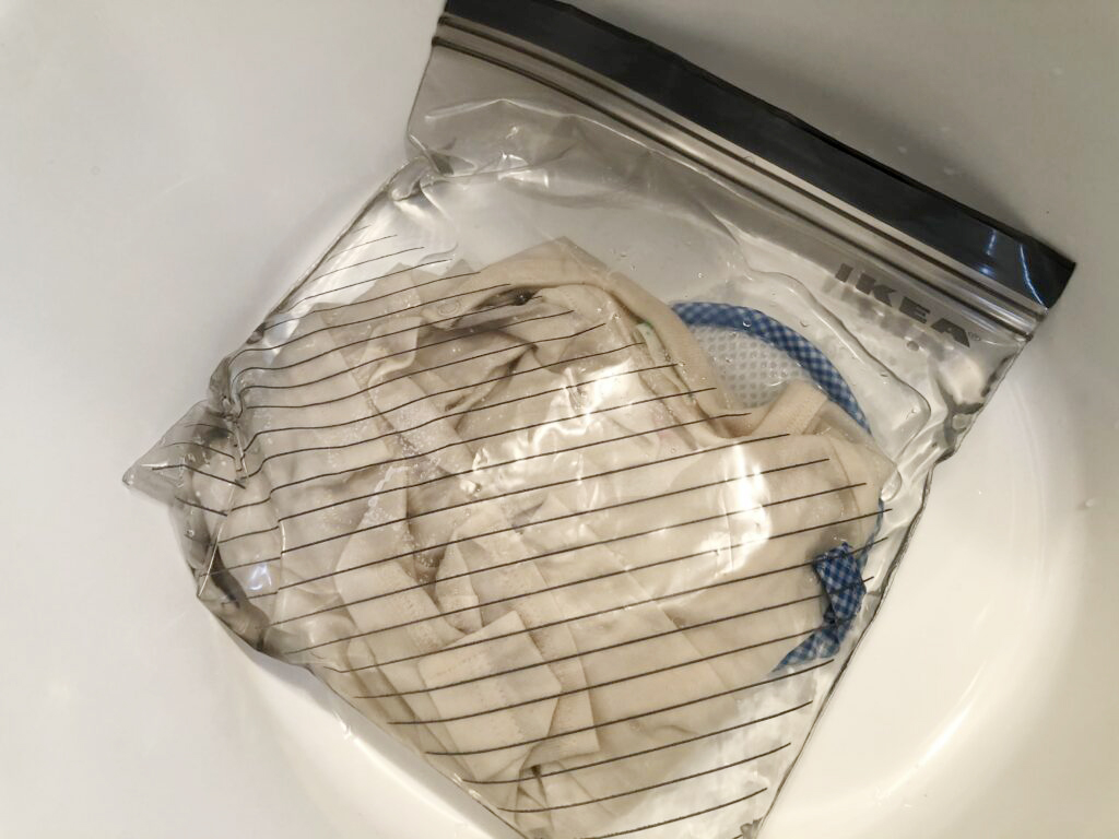 水に浸した状態で20分放置